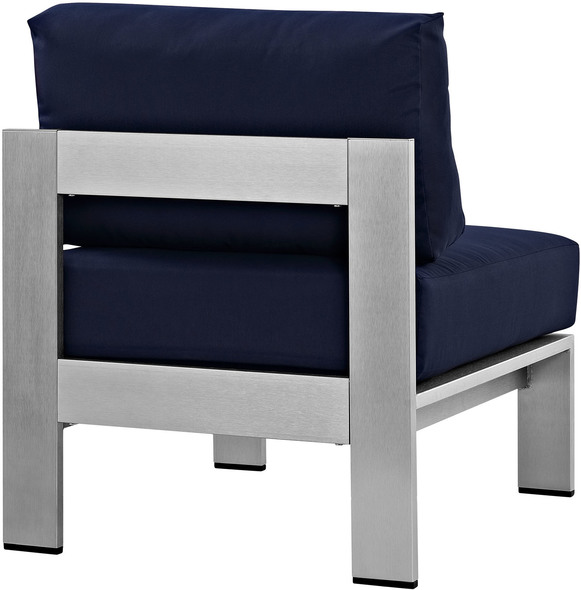 garden chair cushions with backs Modway Furniture Sofa Sectionals Outdoor Chairs and Stools Silver Navy