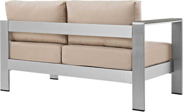 outdoor chair couch Modway Furniture Sofa Sectionals Silver Beige