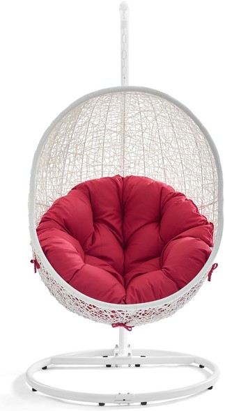 hanging porch chair Modway Furniture Daybeds and Lounges Outdoor Chairs and Stools White Red