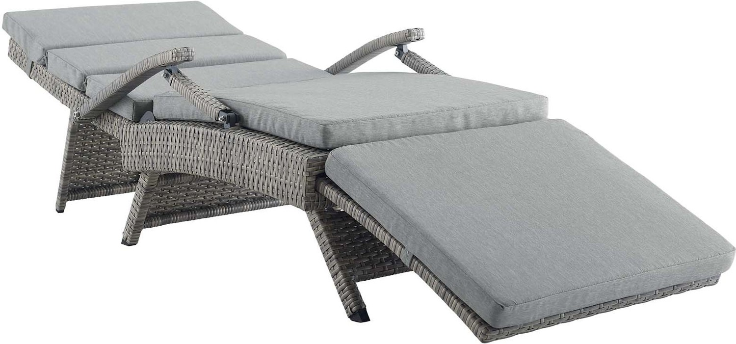 grey accent chair for bedroom Modway Furniture Daybeds and Lounges Light Gray Gray
