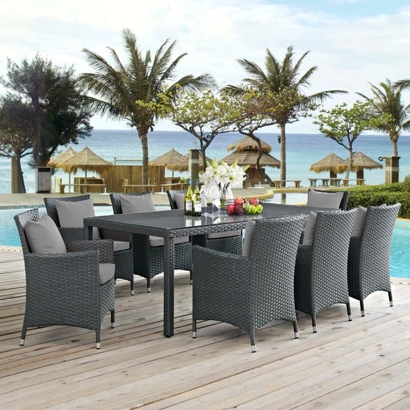 inexpensive dining table set Modway Furniture Bar and Dining Dining Room Sets Canvas Gray