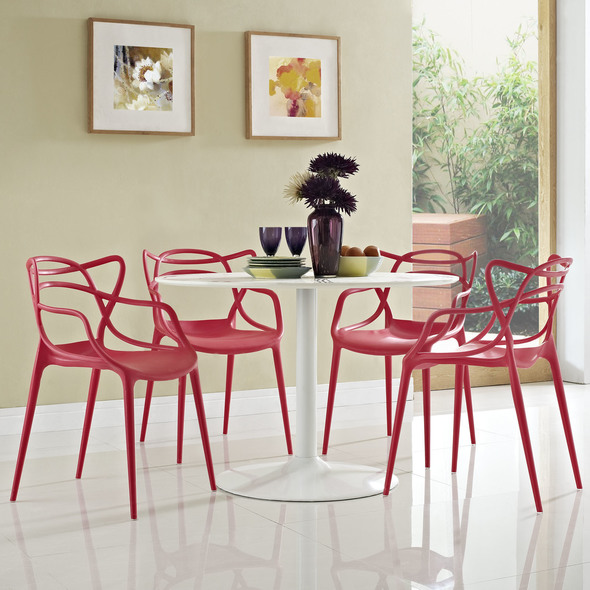outdoor wooden dining chairs Modway Furniture Dining Chairs Red