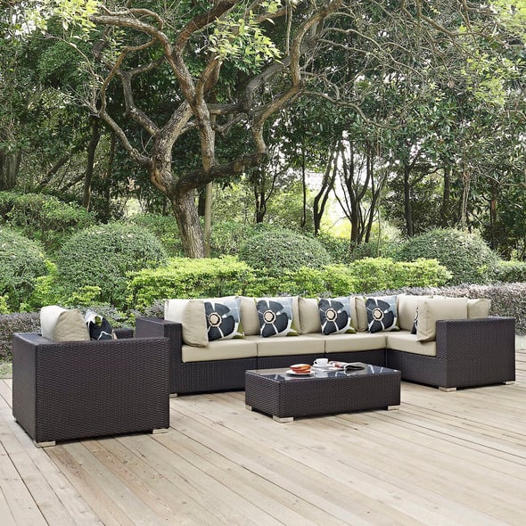 set patio furniture Modway Furniture Sofa Sectionals Espresso Beige