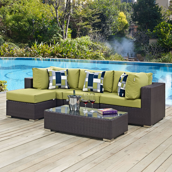 outdoor aluminum chaise Modway Furniture Sofa Sectionals Espresso Peridot