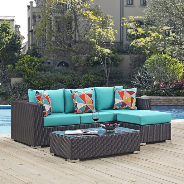 left chaise sectional couch Modway Furniture Sofa Sectionals Espresso Turquoise