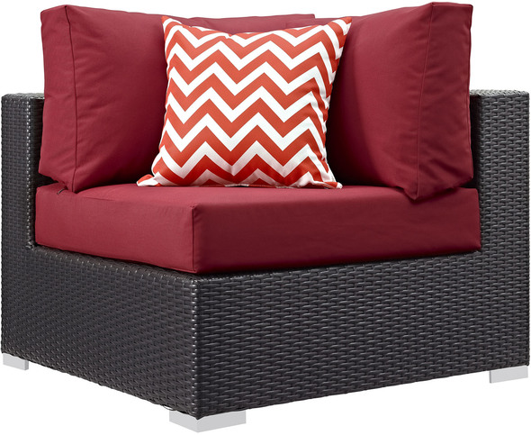 at home patio sets Modway Furniture Sofa Sectionals Espresso Red