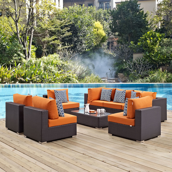 gray patio set Modway Furniture Sofa Sectionals Espresso Orange