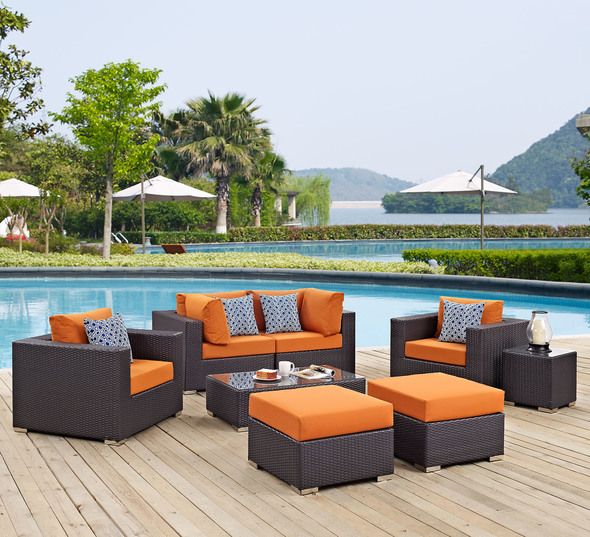 patio gray Modway Furniture Sofa Sectionals Espresso Orange