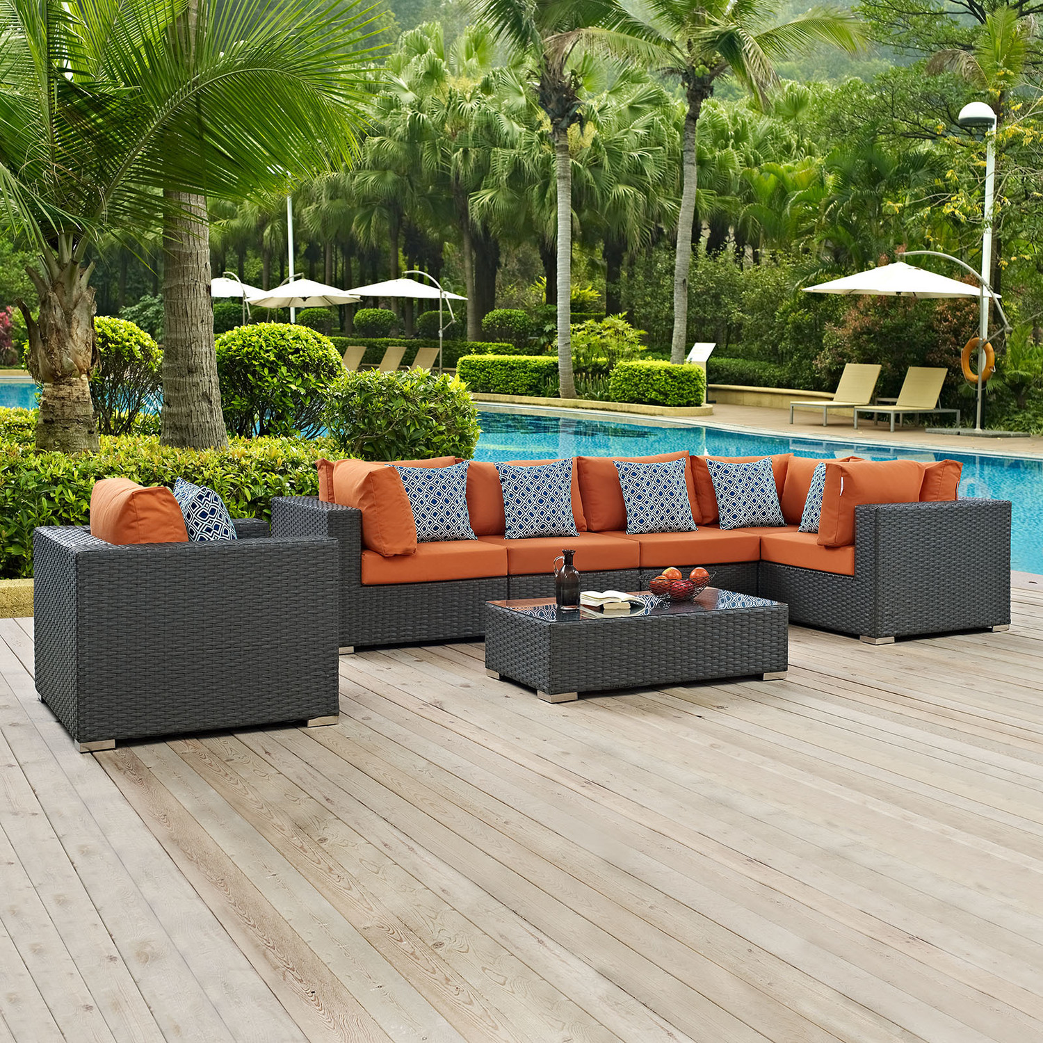 patio sectional seating Modway Furniture Sofa Sectionals Canvas Tuscan