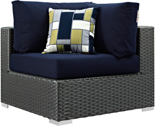 outdoor furniture set for two Modway Furniture Sofa Sectionals Canvas Navy