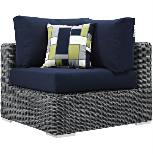 3 piece outdoor couch Modway Furniture Sofa Sectionals Canvas Navy