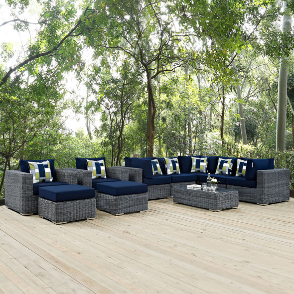 cushions outdoor patio Modway Furniture Sofa Sectionals Canvas Navy