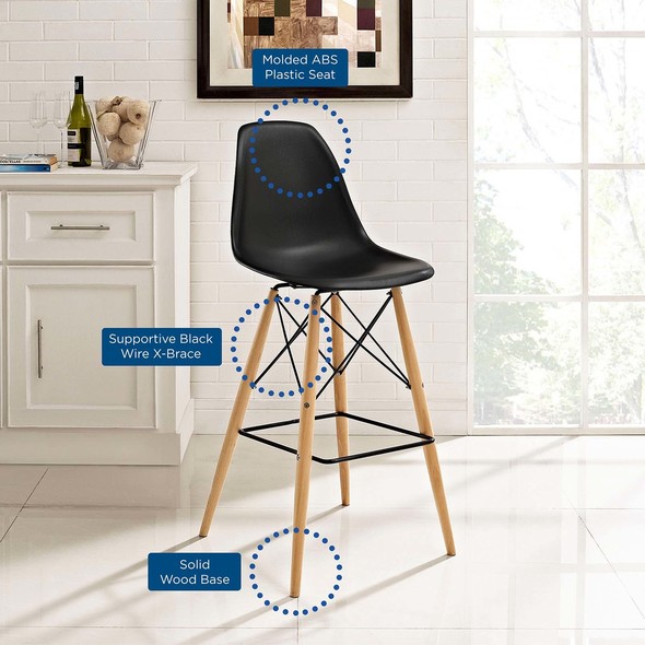 stool s Modway Furniture Dining Chairs Black