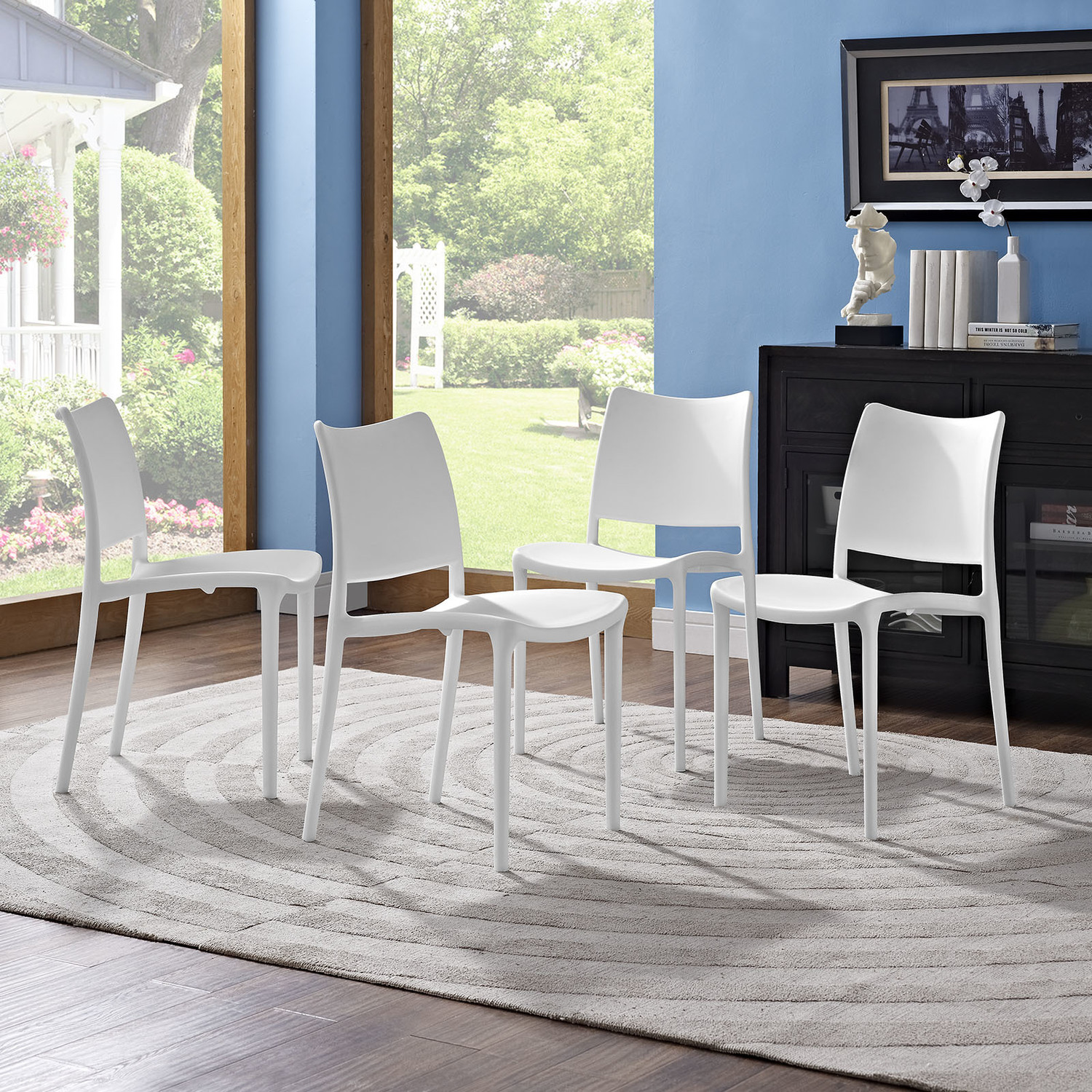 dining room chair seat pads Modway Furniture Dining Chairs White