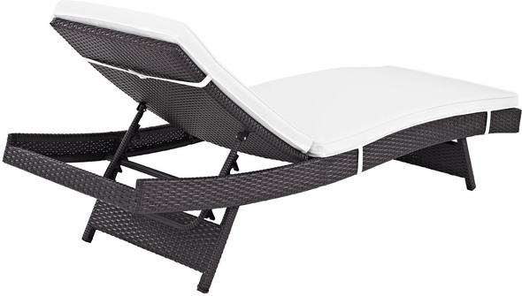 wicker patio lounge chair Modway Furniture Daybeds and Lounges Espresso White
