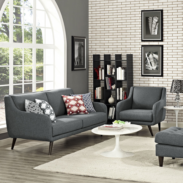 leather sectional contemporary Modway Furniture Sofas and Armchairs Gray