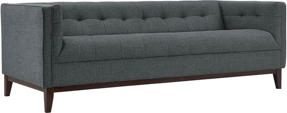 leather and cloth sectional Modway Furniture Sofas and Armchairs Gray
