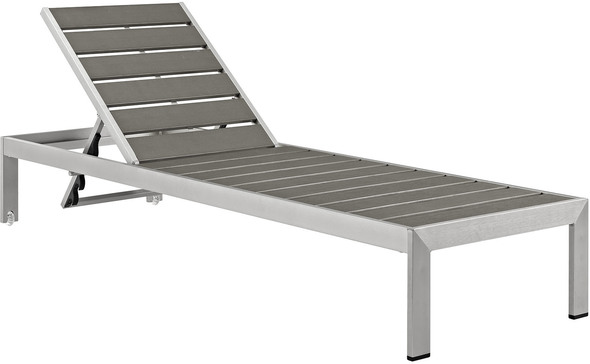 patio living set Modway Furniture Daybeds and Lounges Silver Gray