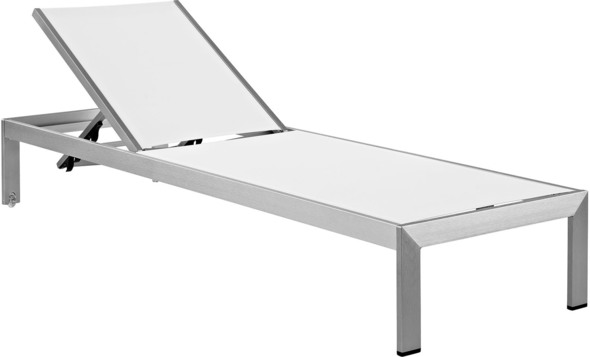aluminium white outdoor furniture Modway Furniture Daybeds and Lounges Silver White