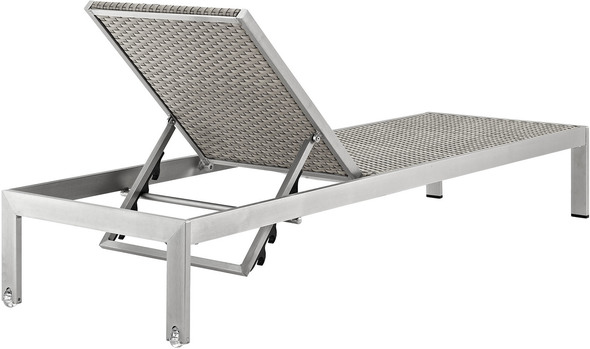 cheap patio chair set Modway Furniture Daybeds and Lounges Silver Gray
