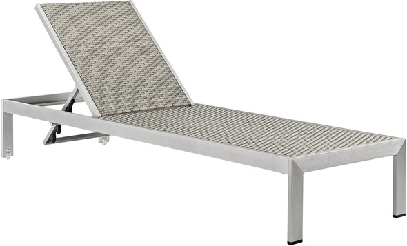 metal outdoor sectional couch Modway Furniture Daybeds and Lounges Silver Gray