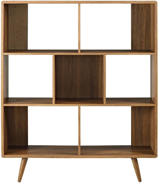 wooden shelf decor Modway Furniture Decor Walnut