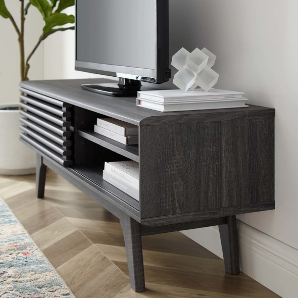 white tv stand console Modway Furniture Decor TV Stands-Entertainment Centers Charcoal
