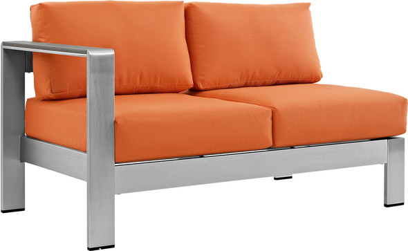 red sectional Modway Furniture Sofa Sectionals Silver Orange