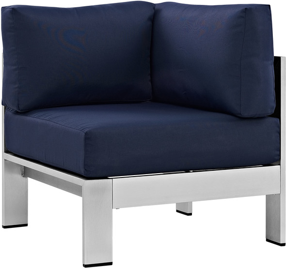 buy 3 piece outdoor setting Modway Furniture Sofa Sectionals Silver Navy