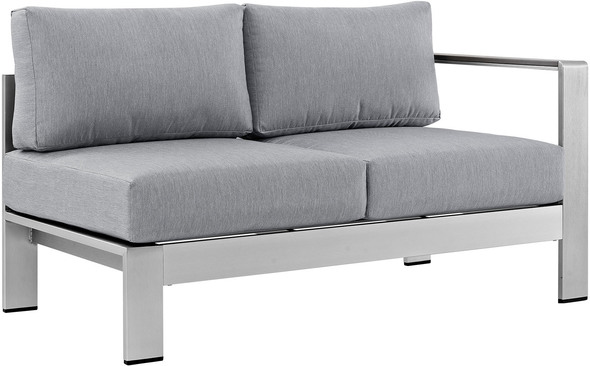 furniture set Modway Furniture Sofa Sectionals Silver Gray
