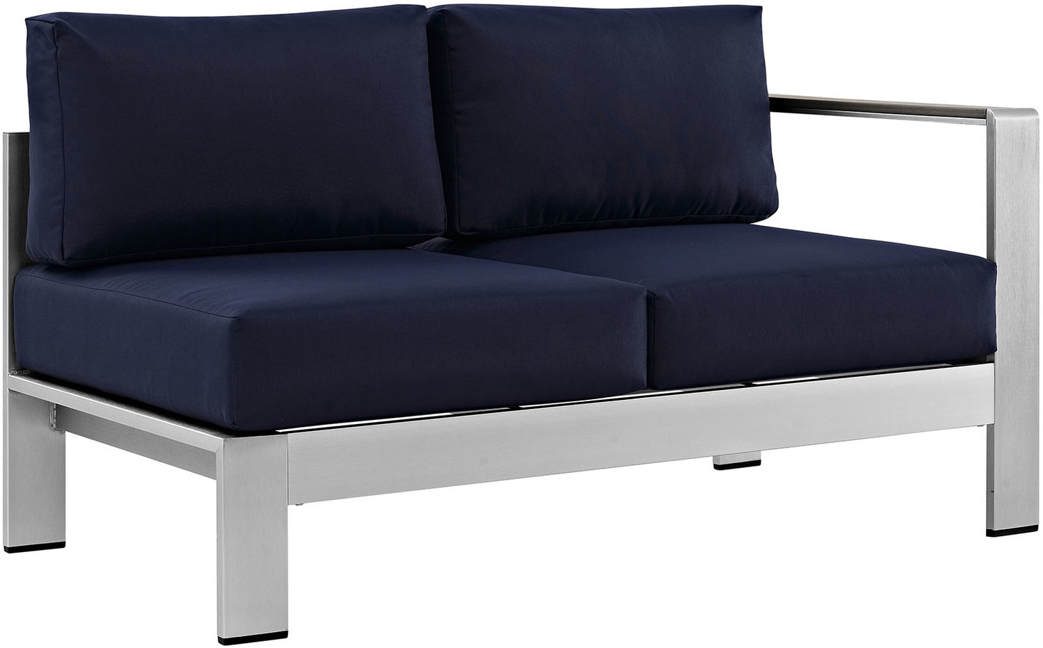 aluminum patio seating Modway Furniture Sofa Sectionals Silver Navy