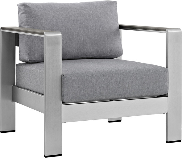 outdoor aluminum patio set Modway Furniture Sofa Sectionals Silver Gray
