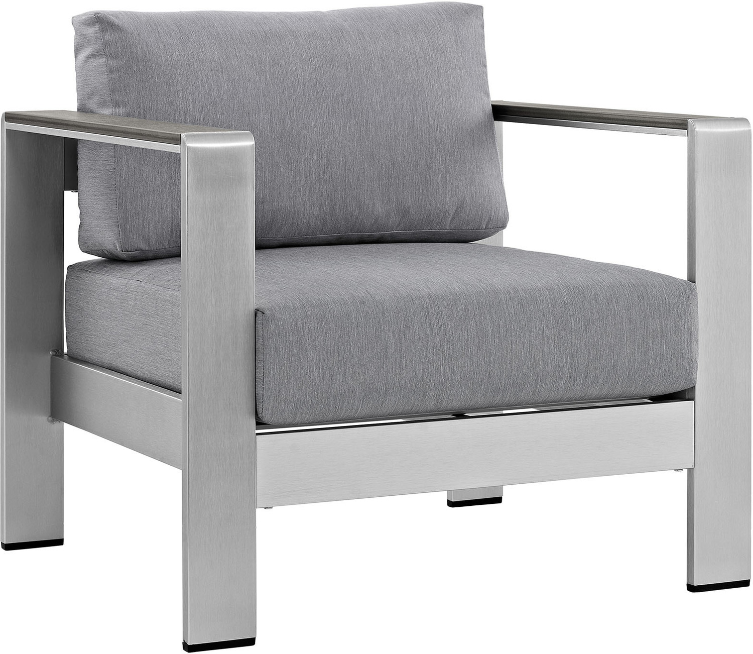 metal corner garden sofa set Modway Furniture Sofa Sectionals Silver Gray