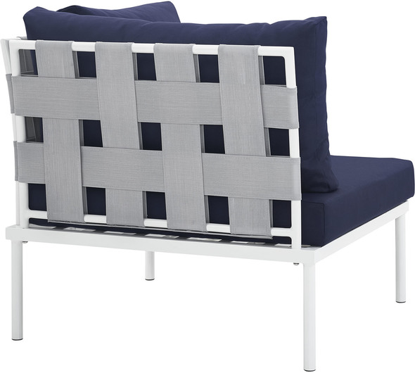 corner wicker couch Modway Furniture Sofa Sectionals Outdoor Sofas and Sectionals White Navy