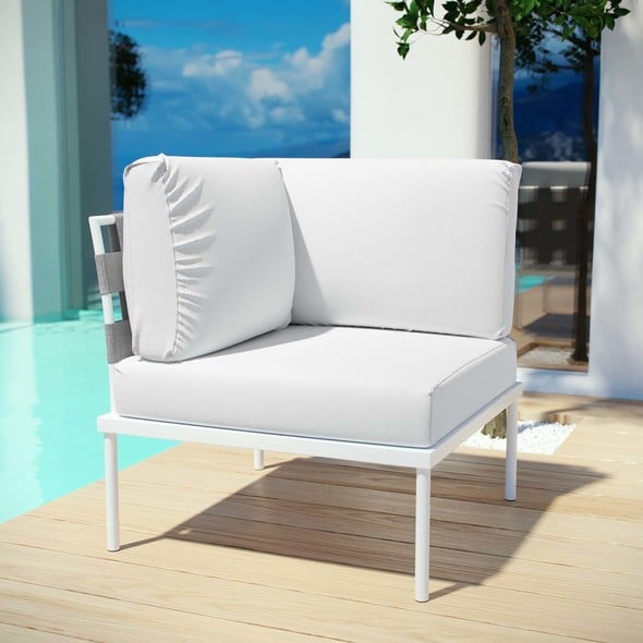 conversation patio furniture Modway Furniture Sofa Sectionals Outdoor Sofas and Sectionals White White