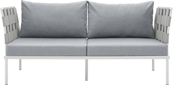 sofas and love seats Modway Furniture Sofa Sectionals White Gray