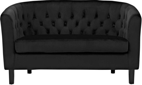 green velvet sofa with chaise Modway Furniture Sofas and Armchairs Black