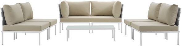 black and white patio sectional Modway Furniture Sofa Sectionals White Beige