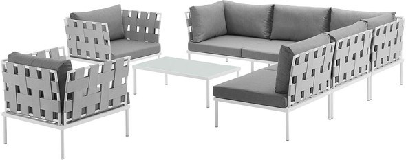 outdoor patio seating area Modway Furniture Sofa Sectionals White Gray