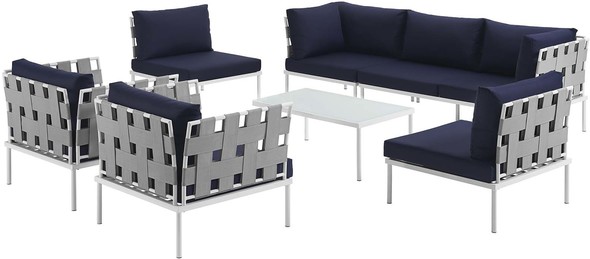 sectional sofa dining set outdoor Modway Furniture Sofa Sectionals White Navy