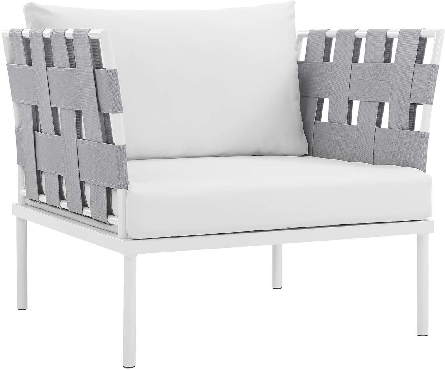 piece patio set Modway Furniture Sofa Sectionals White White