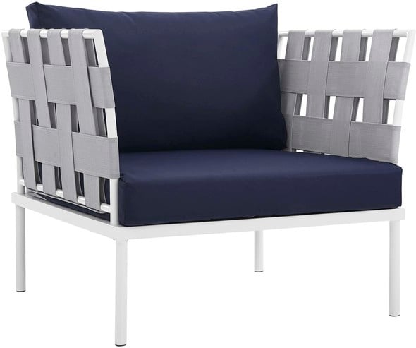 wicker corner lounge Modway Furniture Sofa Sectionals White Navy