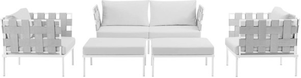 outdoor l couch cover Modway Furniture Sofa Sectionals White White