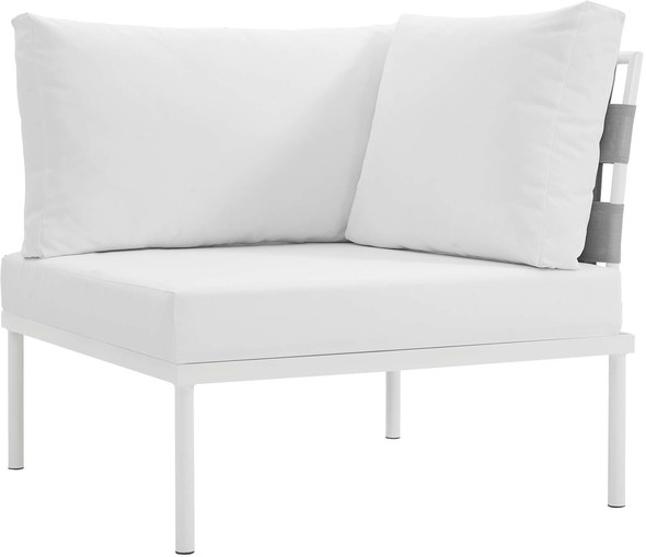 l shaped lounge leather Modway Furniture Sofa Sectionals White White