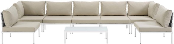 white patio furniture set Modway Furniture Sofa Sectionals White Beige