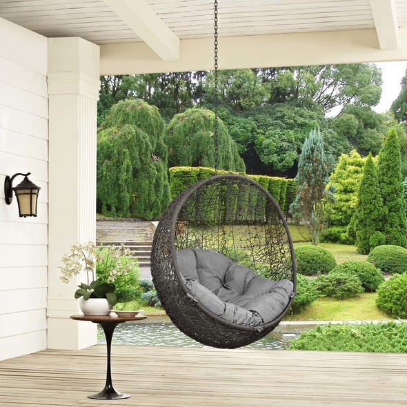 wicker recliner chair outdoor Modway Furniture Daybeds and Lounges Outdoor Chairs and Stools Gray Gray