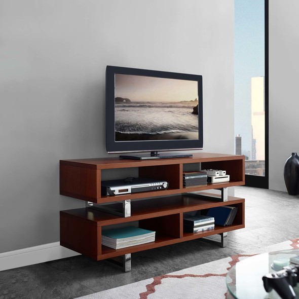 dark wood tv stand Modway Furniture Decor TV Stands-Entertainment Centers Walnut