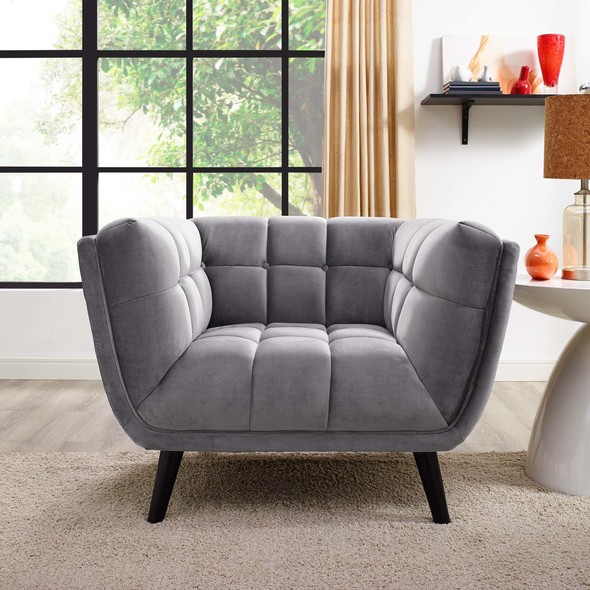 ottoman armchair Modway Furniture Sofas and Armchairs Gray