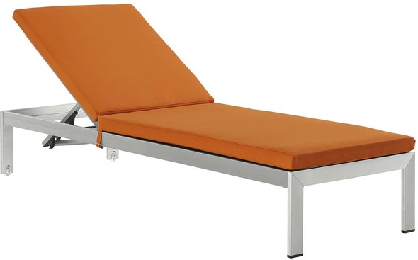 wicker patio sofas Modway Furniture Daybeds and Lounges Silver Orange