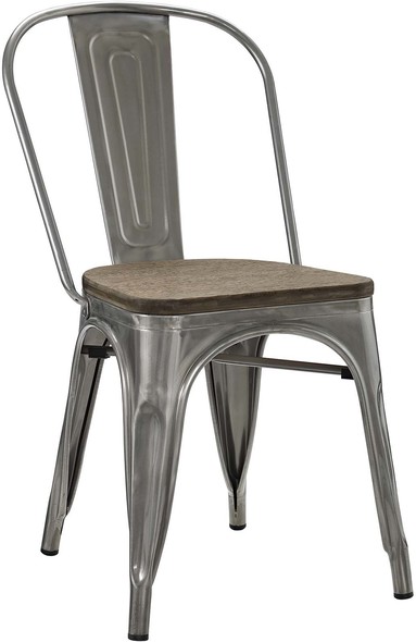 blue dining chairs with arms Modway Furniture Dining Chairs GunMetal